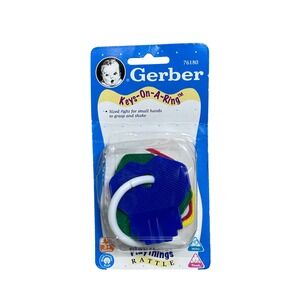 Gerber Keys-On-A-Ring Playthings Rattle Colorful Baby Toy‎ Teether 1998 Vintage